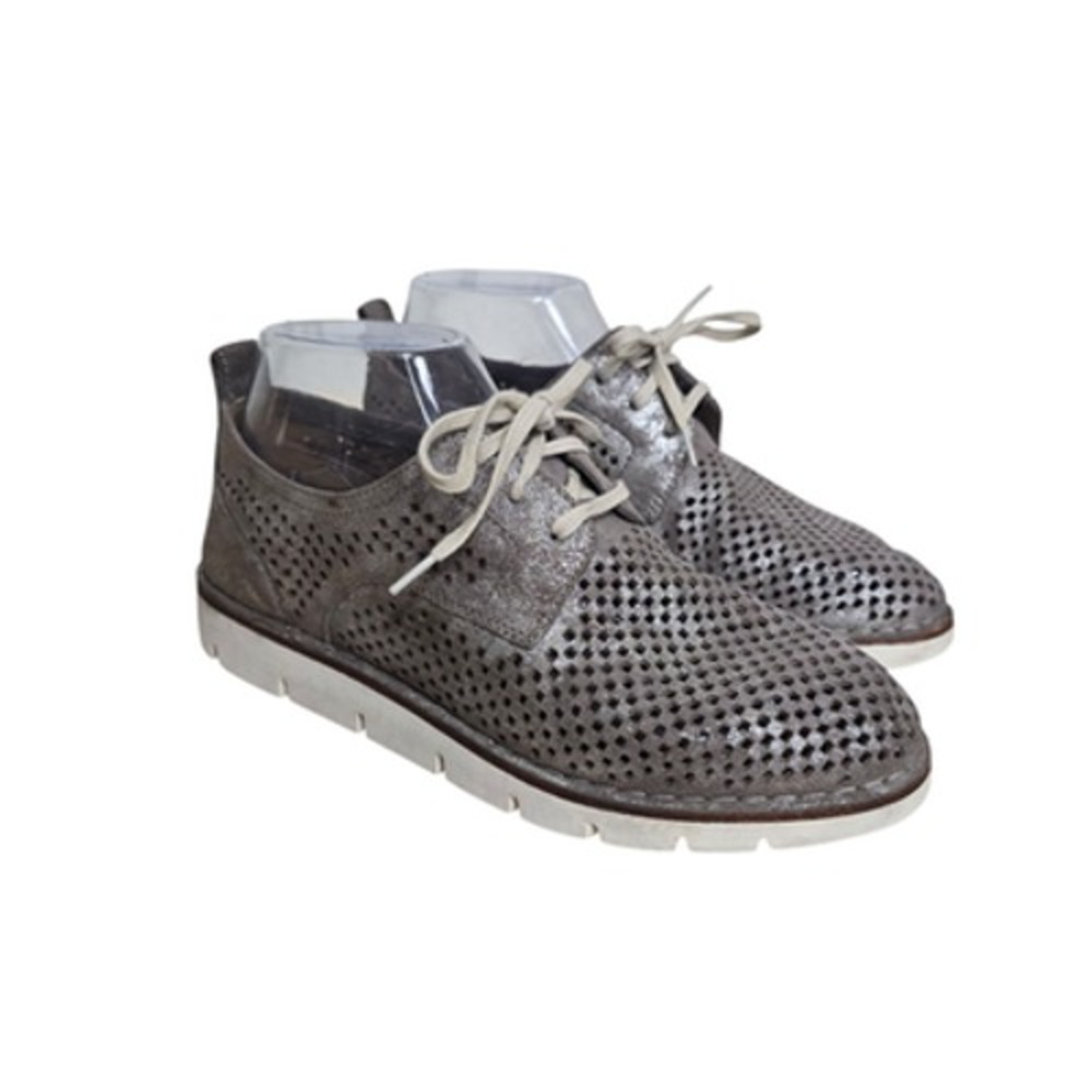 Trask Perforated Oxford Shoes Womens Size‎ 6 Gray Lace Up Laser Cut Comfort
